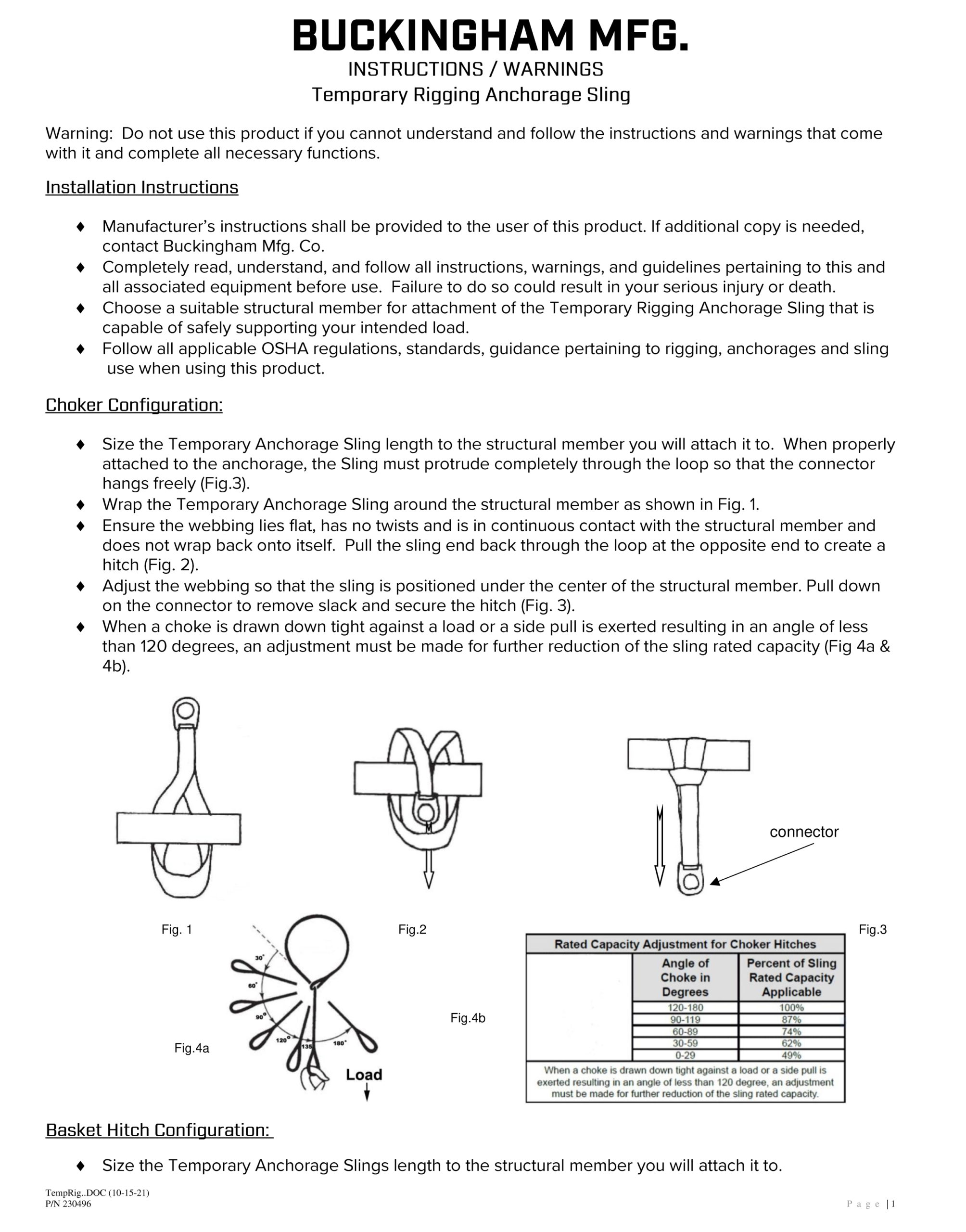 Temporary Rigging Anchorage Instructions & Warnings – 230496 ...